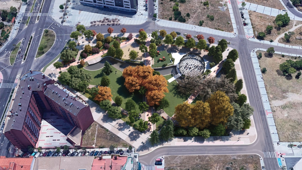 URBANIZACIÓN DE LA PLAZA DE LA COMUNICACIÓN (ANTIGUO APE 25-1 ARIZA) EN LA CALLE ADOLFO SUÁREZ (VALLADOLID)
